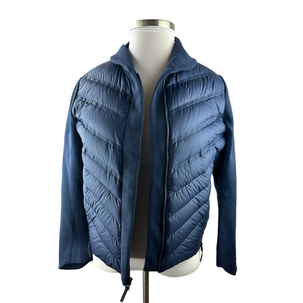 NIKE Tech Fleece Puffer Aeroloft Bomber Jacket Navy Goose Down 804982-423 Large - Picture 14 of 15